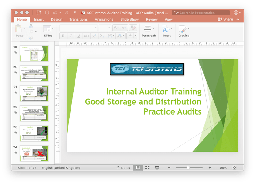 SQF Internal Auditor Training GDP Audits